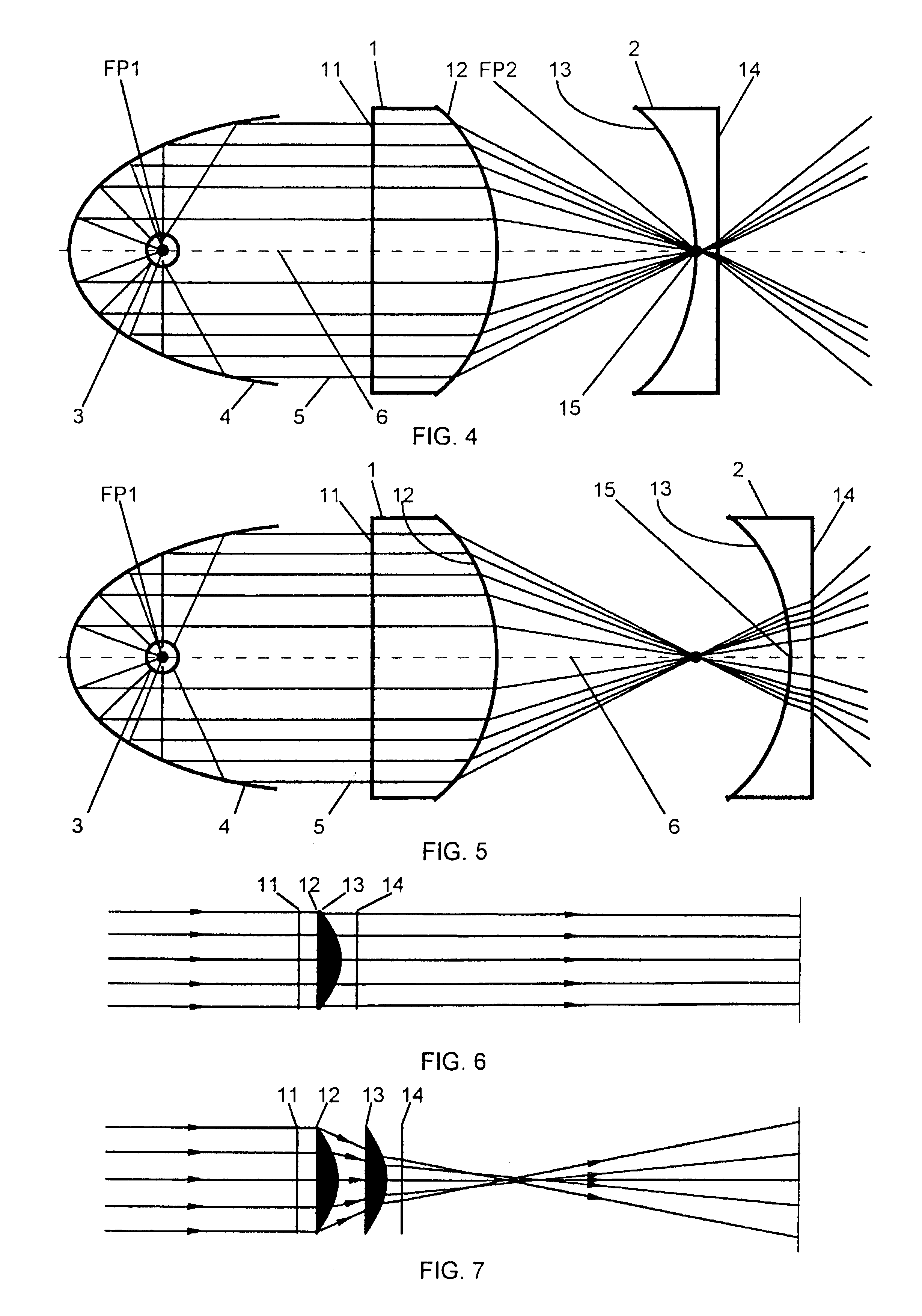 Zoomable beamspreader with matched optical surfaces for non-imaging illumination applications