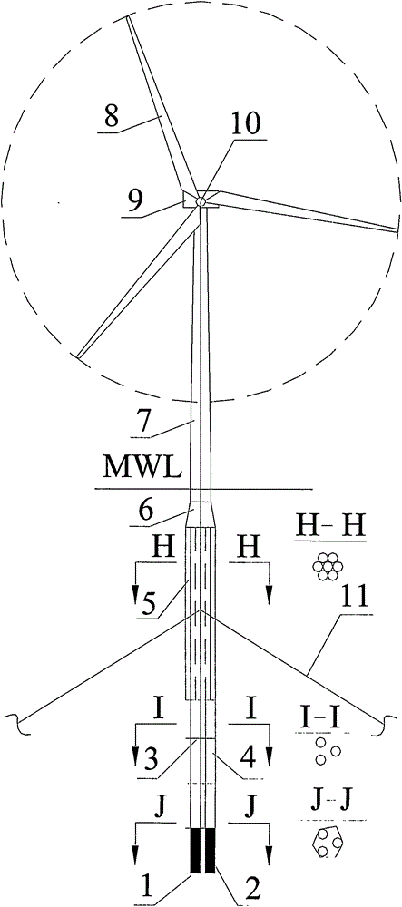 Floating type honeycomb-shaped platform wind turbine