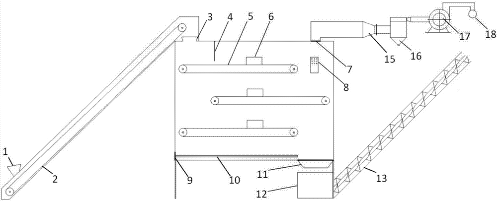 Device for making cow bed regeneration packing through solid cow dung