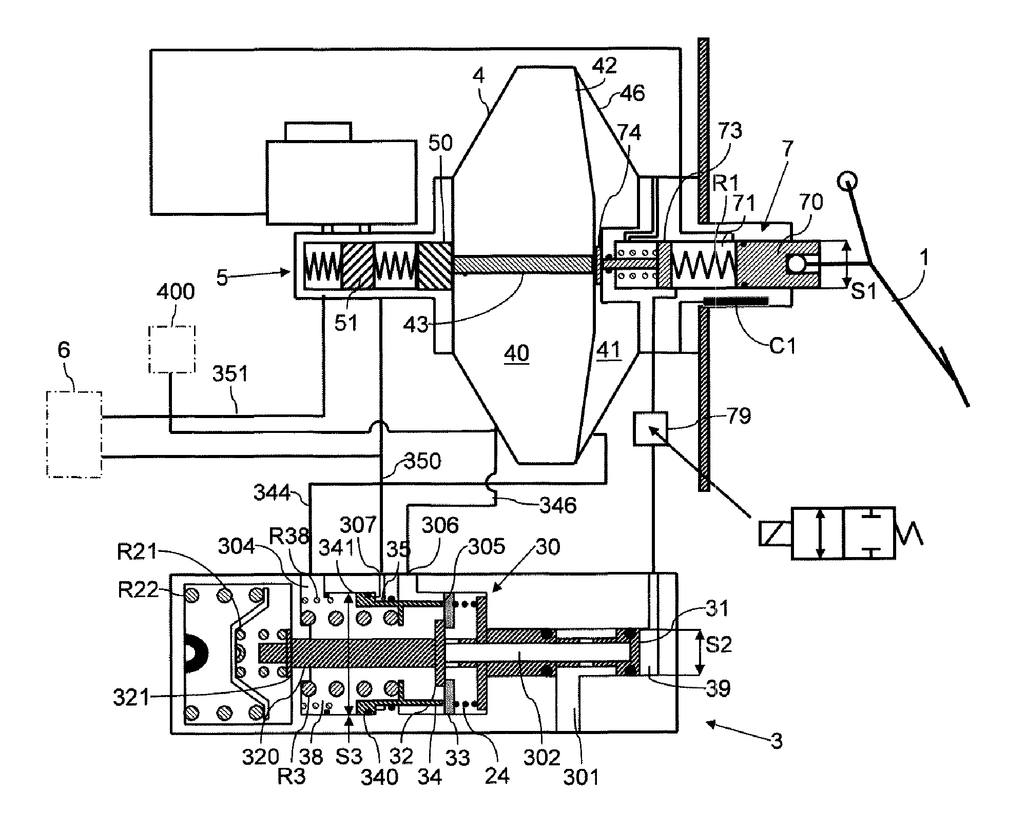 Control system for hydraulic braking system