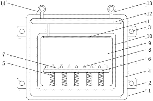 Storage battery installation housing having heat-radiation function