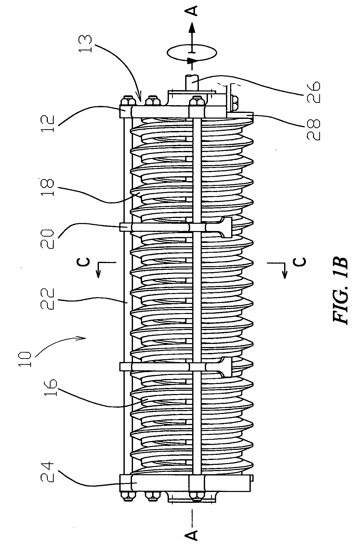 Cutting device with spiral blades