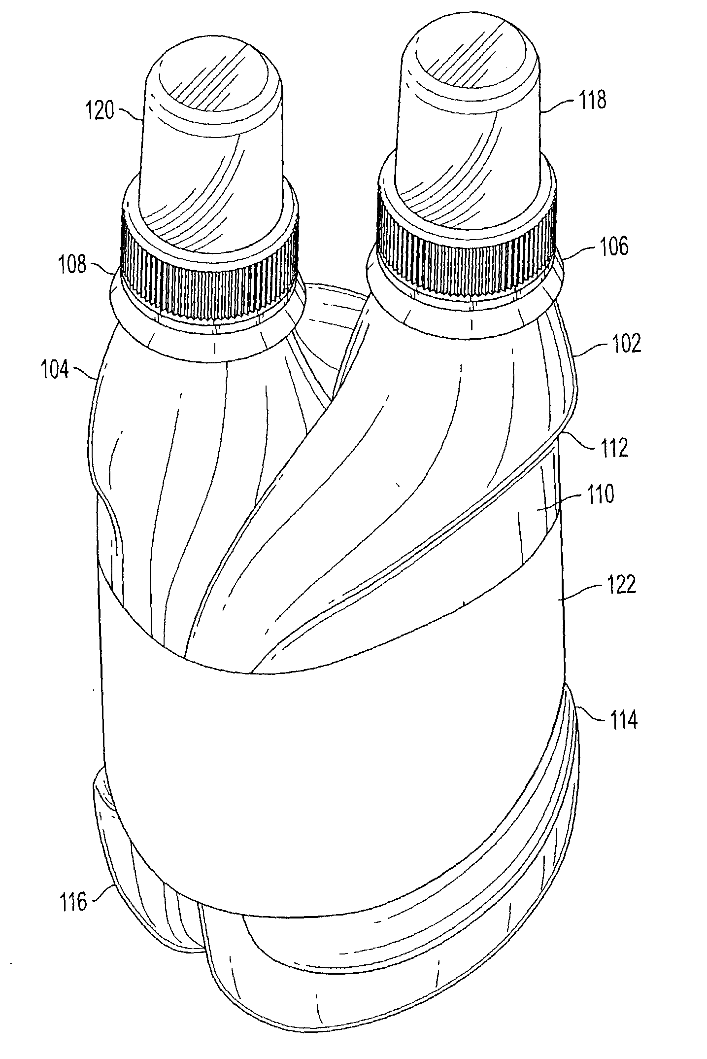 Package of interengaging containers for companion products