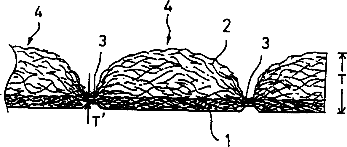 Bulk thin sheet material with 3-D embossment