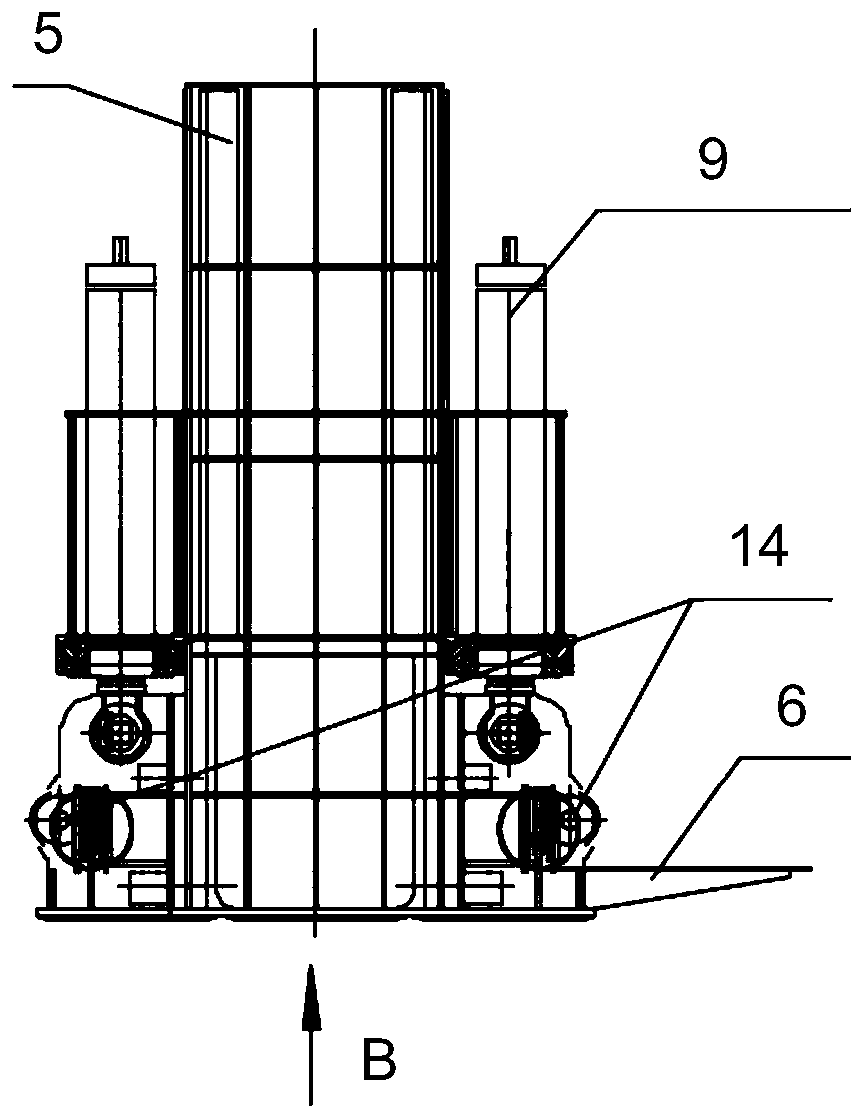 Large debugging jacking sliding device and sliding method thereof