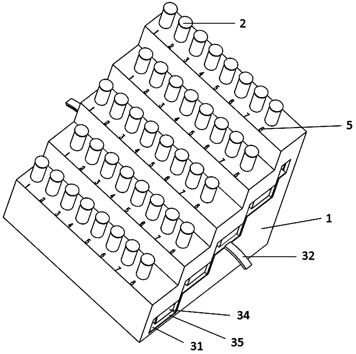 Test tube placing apparatus capable of being effectively scanned