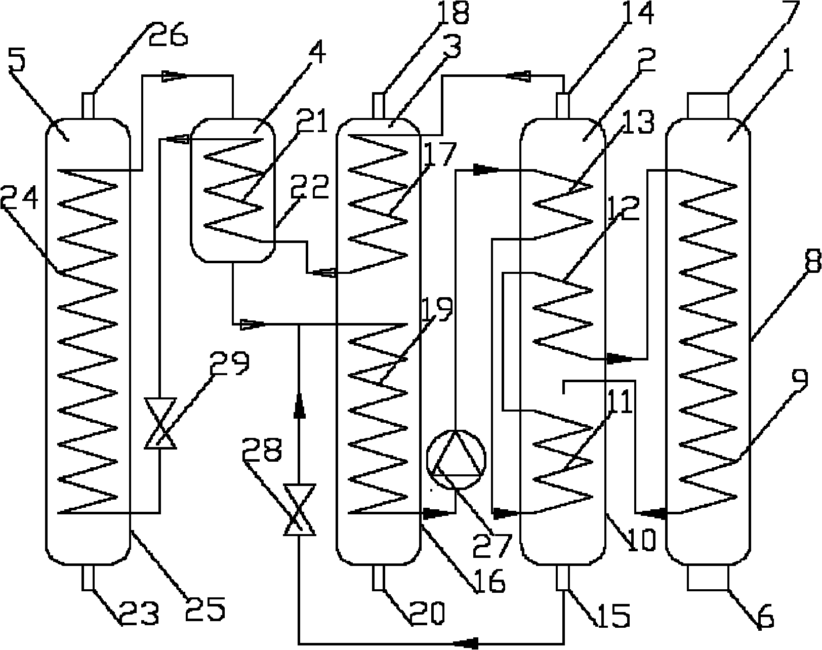 Ammonia water absorption refrigerating machine driven by marine exhaust