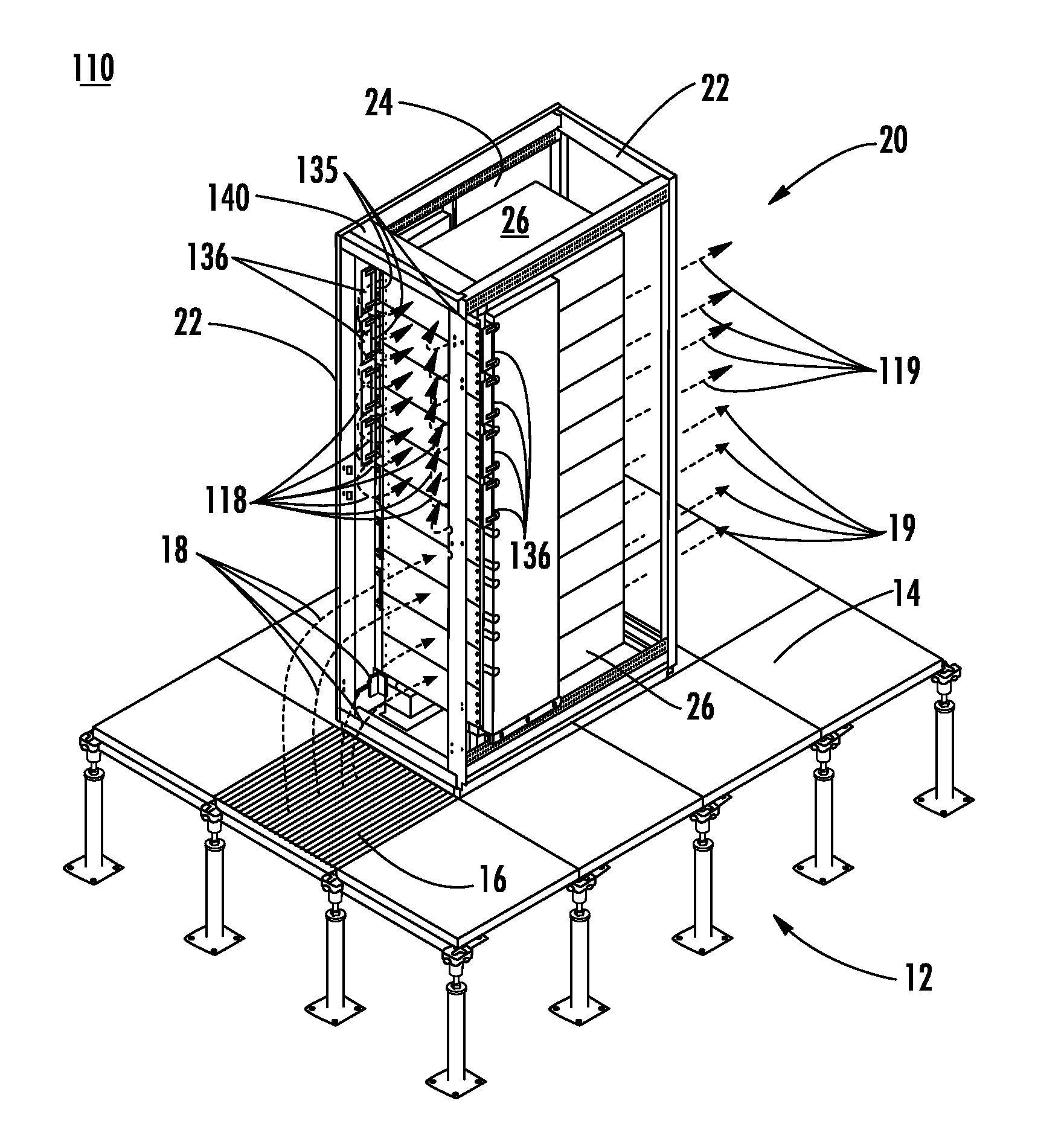 Selectively routing air within an electronic equipment enclosure