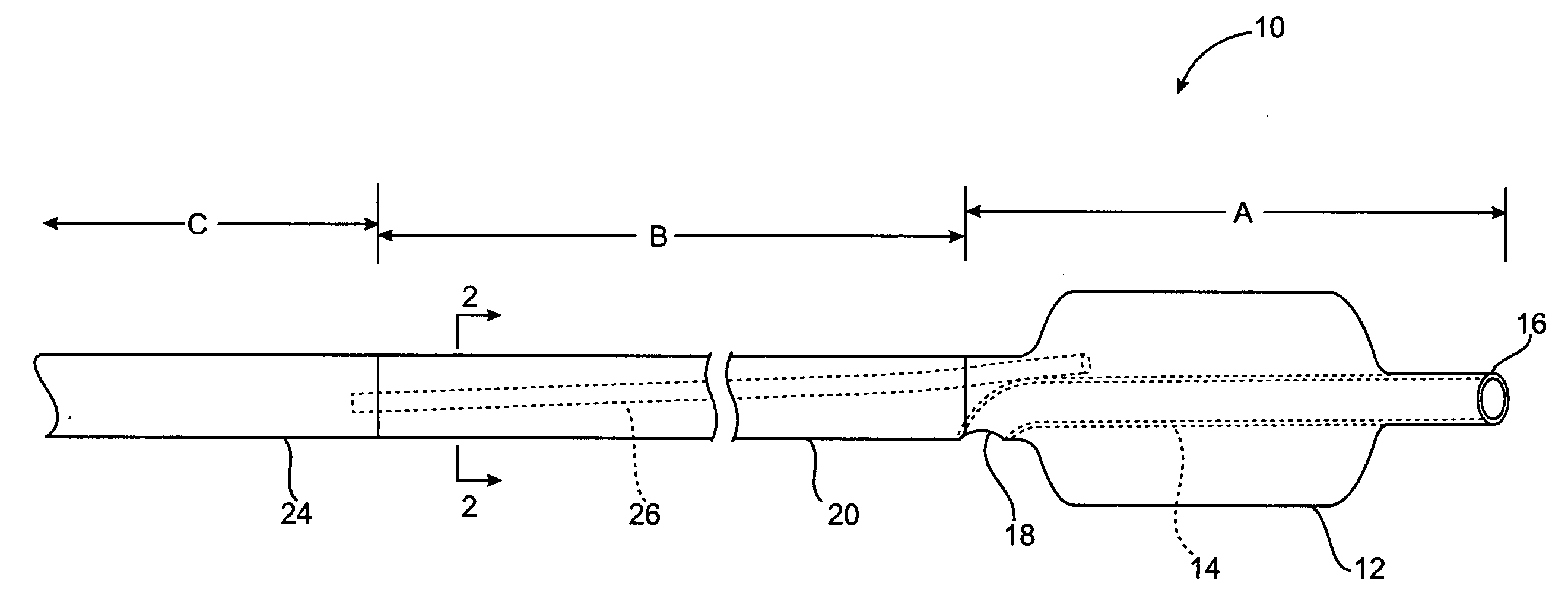 Balloon catheter with kink resistant distal segment