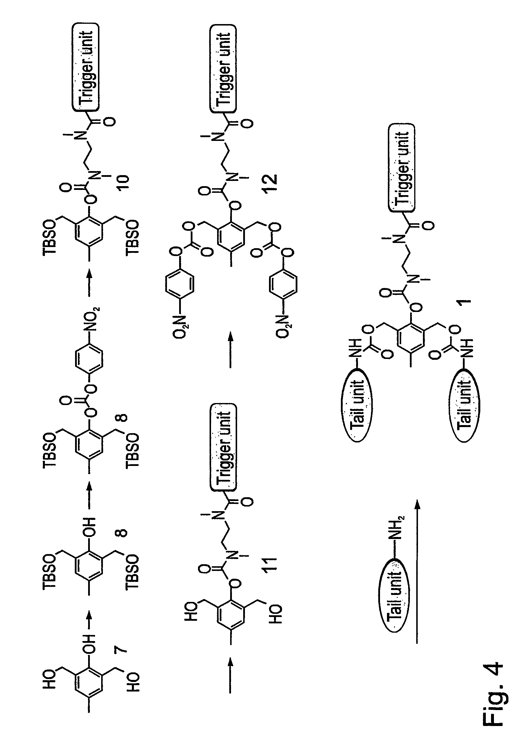 Self-immolative dendrimers releasing many active moieties upon a single activating event