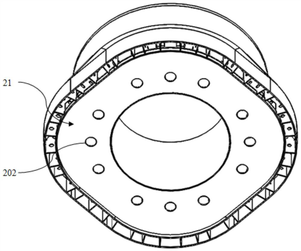 Steel-concrete composite structure switching section for wind power tower