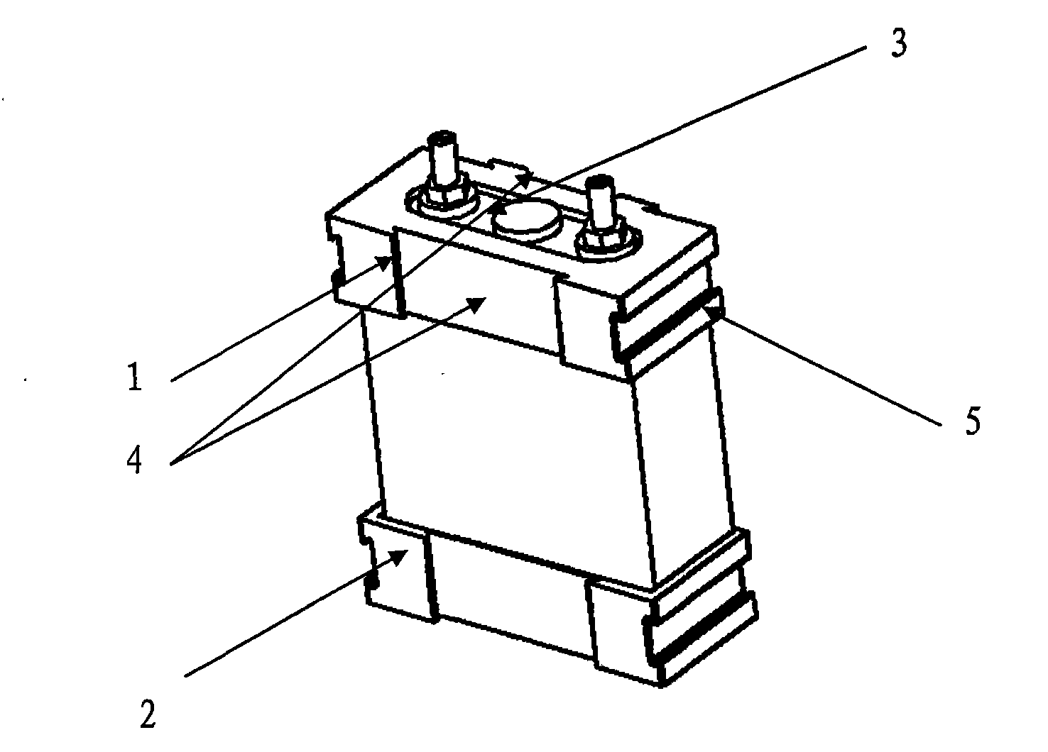 Lithium ion single battery modularized combination structure