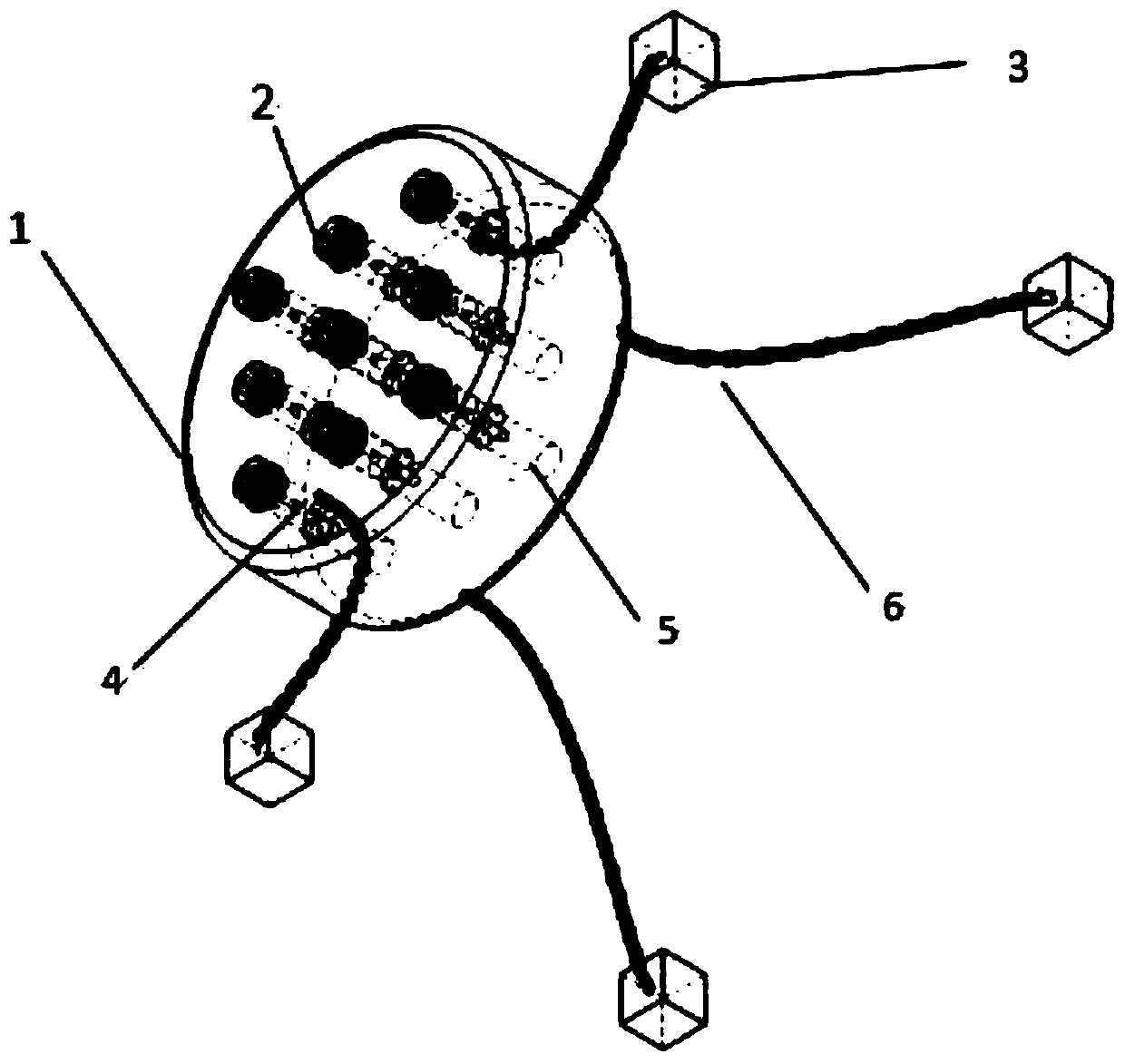 Moon pool vibration water column wave energy power generating device based on floating breakwater