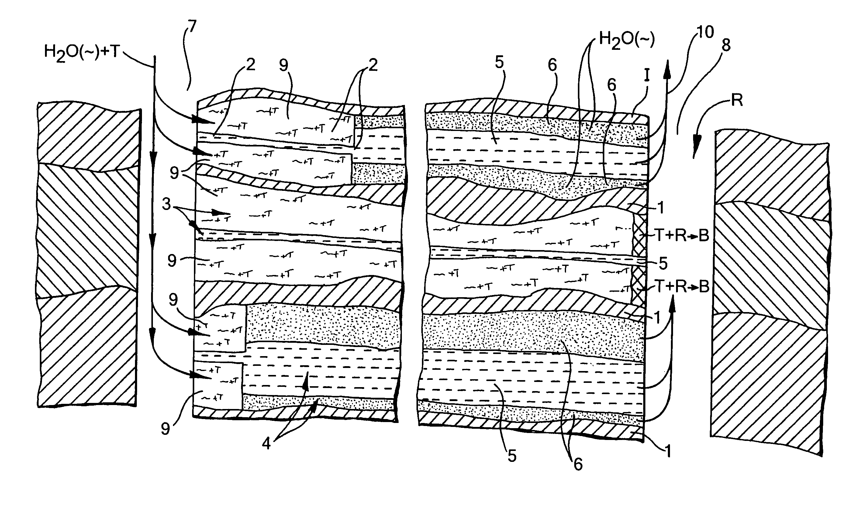 Inhibiting breakthrough of driving fluid via a permeable geological layer into an oil production well