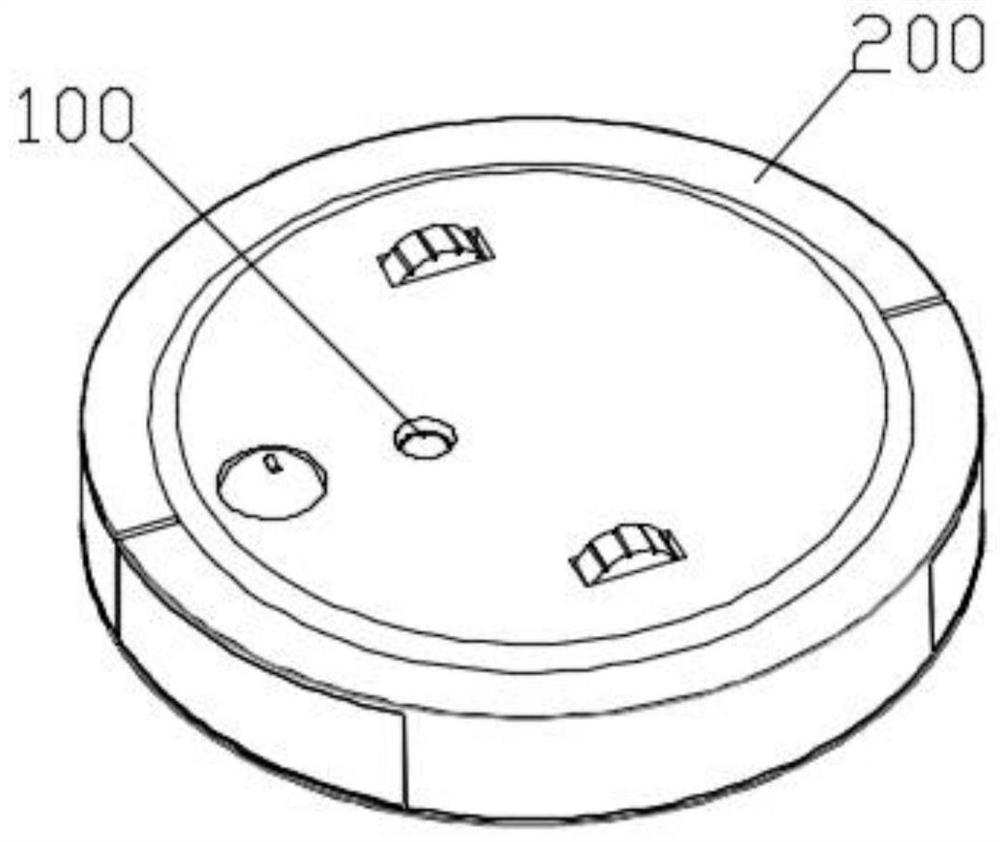 Self-focusing ultrasonic transducer, floor mopping robot and acoustic impedance calculating method