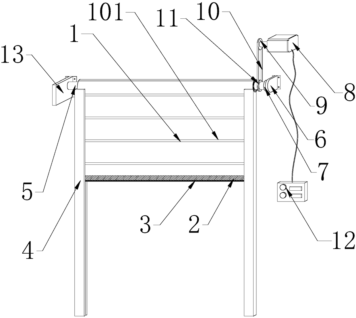 Self-triggering waterproof roller shutter door