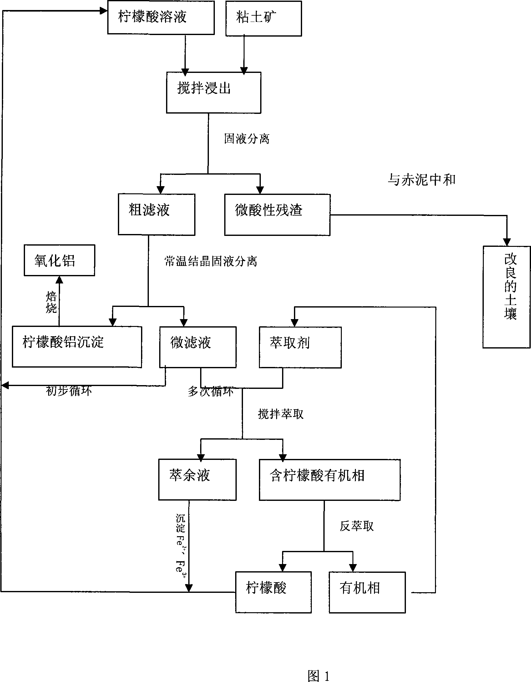 Method of preparing aluminum oxide from clay mine by citric acid extraction