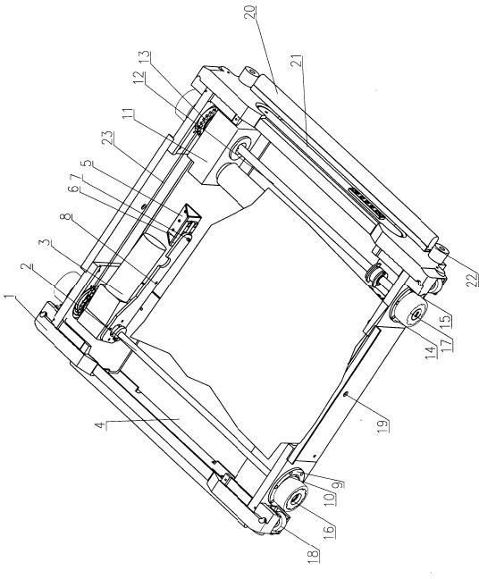 Orbit shuttling load transferring trolley used for stereoscopic warehouse