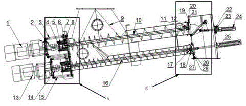 Screw conveyor box balancing and stabilizing discharge