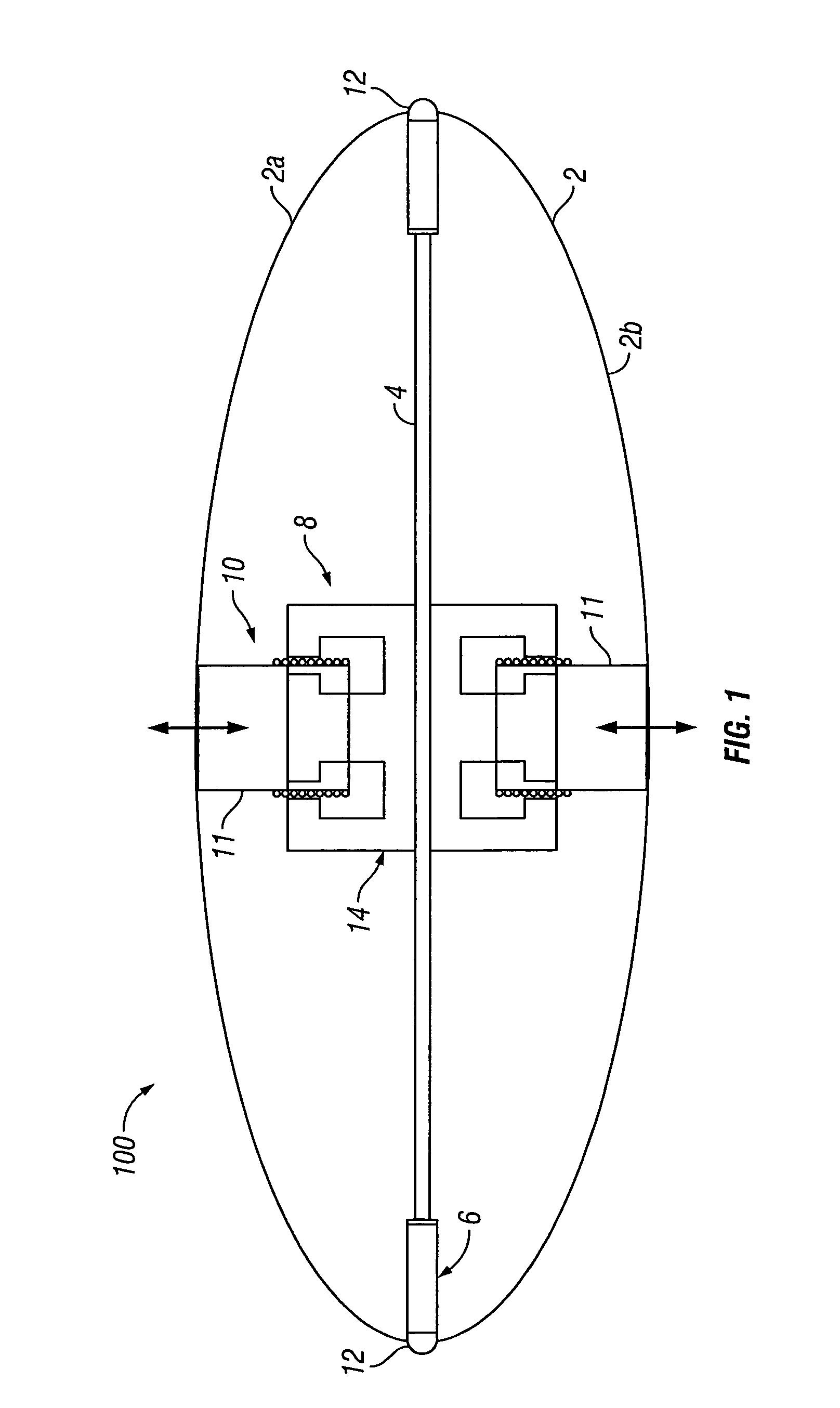 Marine acoustic vibrator having enhanced low-frequency amplitude