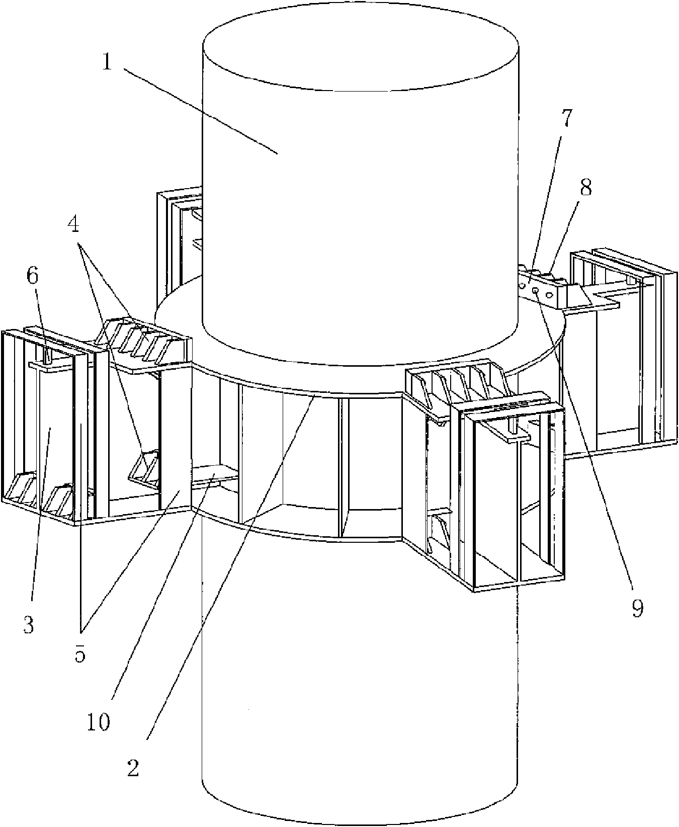 Solderless node connector for steel-concrete composite structure