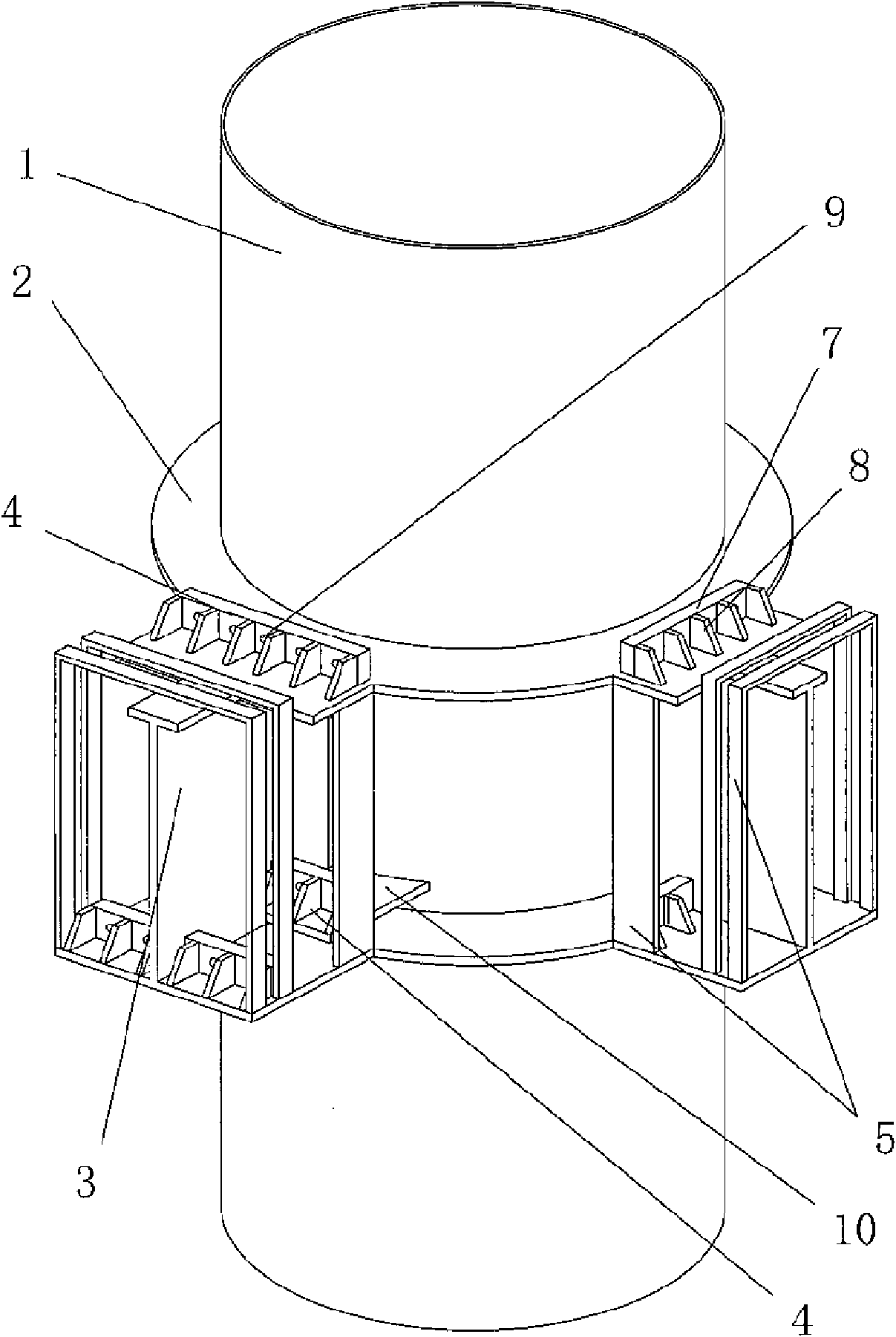 Solderless node connector for steel-concrete composite structure