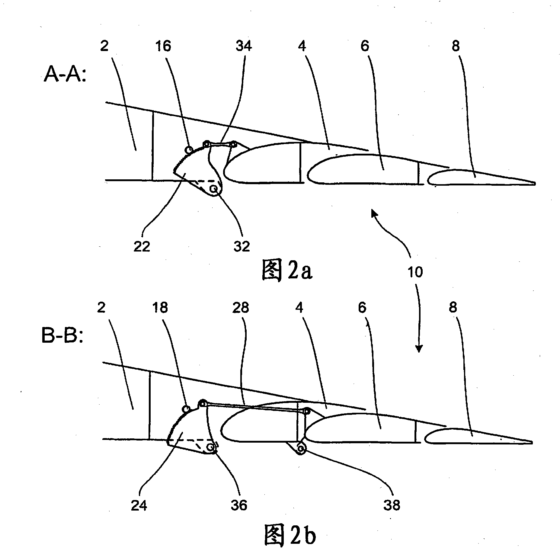 Landing flap mechanism driven by pinion gears