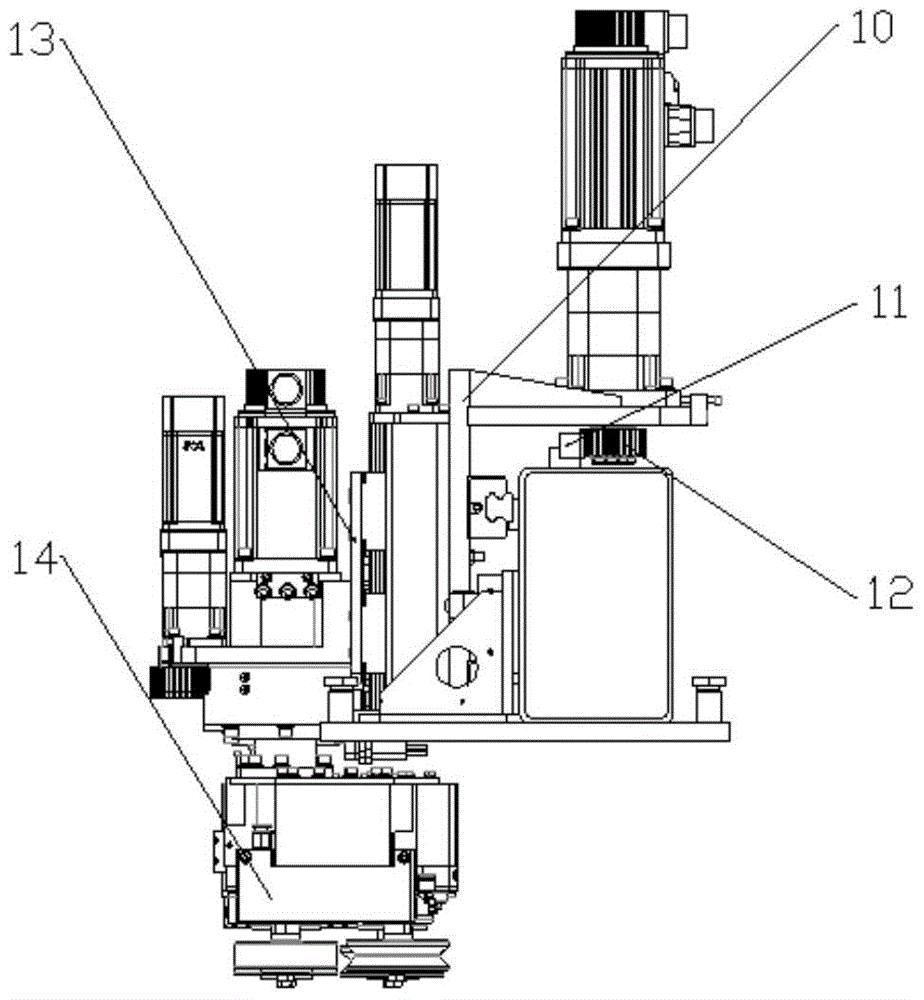 Grinding head mechanism of a vertical glass edging machine