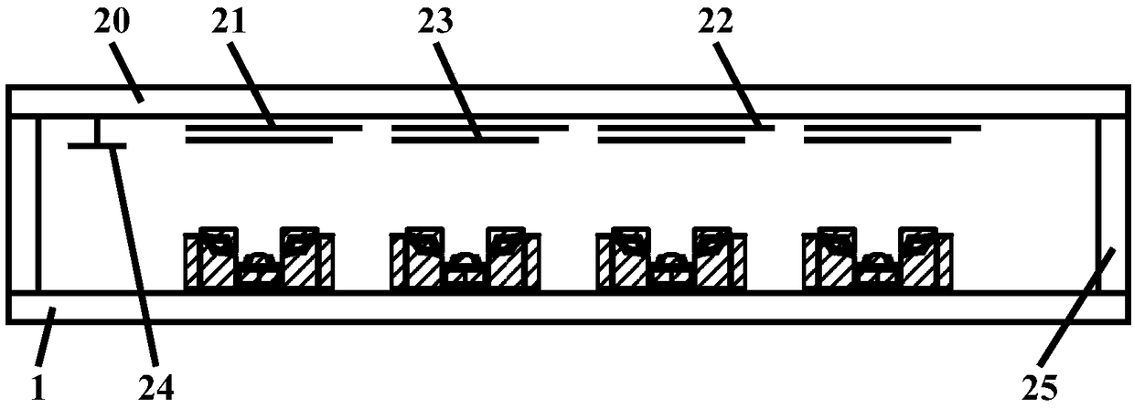 Light-emitting display with bent-type opposite-side empty torus cathode back-to-back oblique curved door control structure