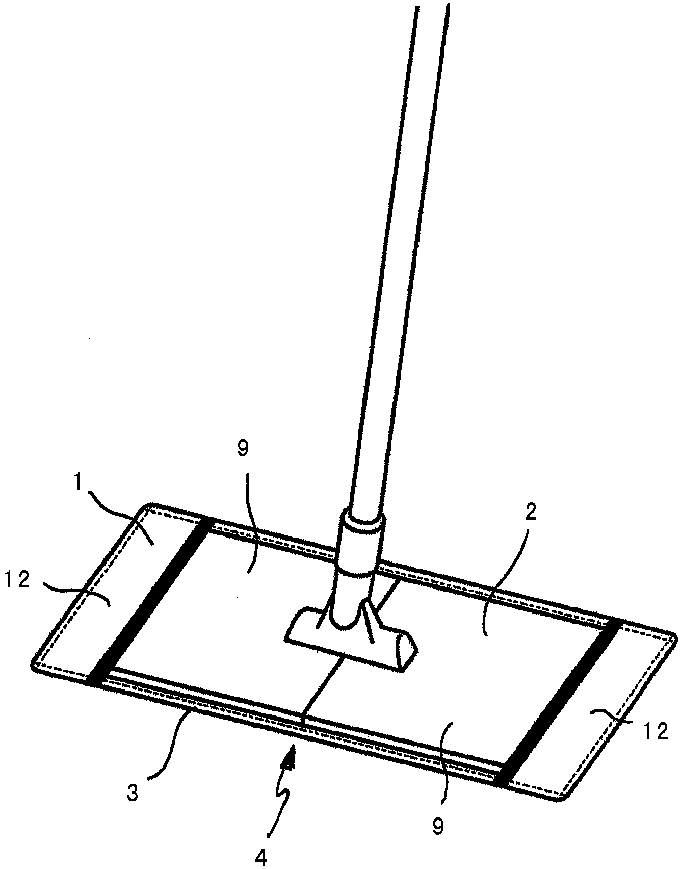 Flat wiping cloth with cleaning lip