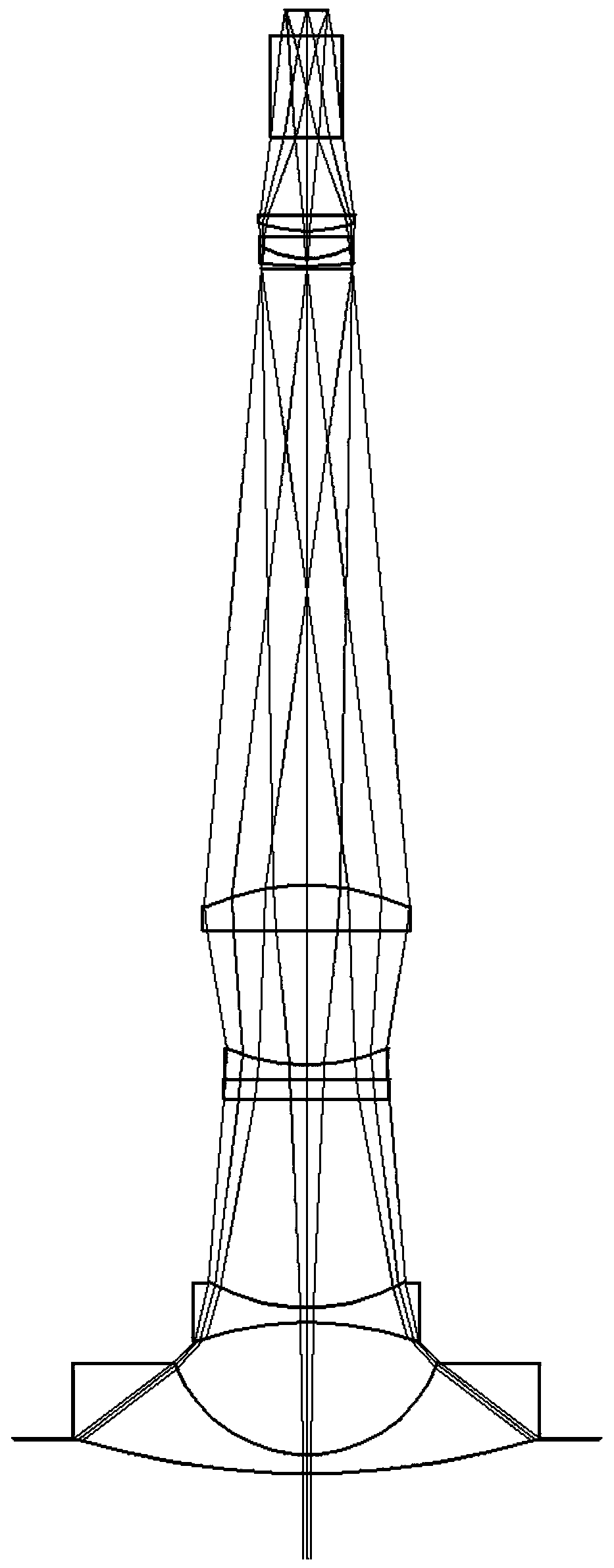 A super wide field of view optical lens using only three low-cost optical materials