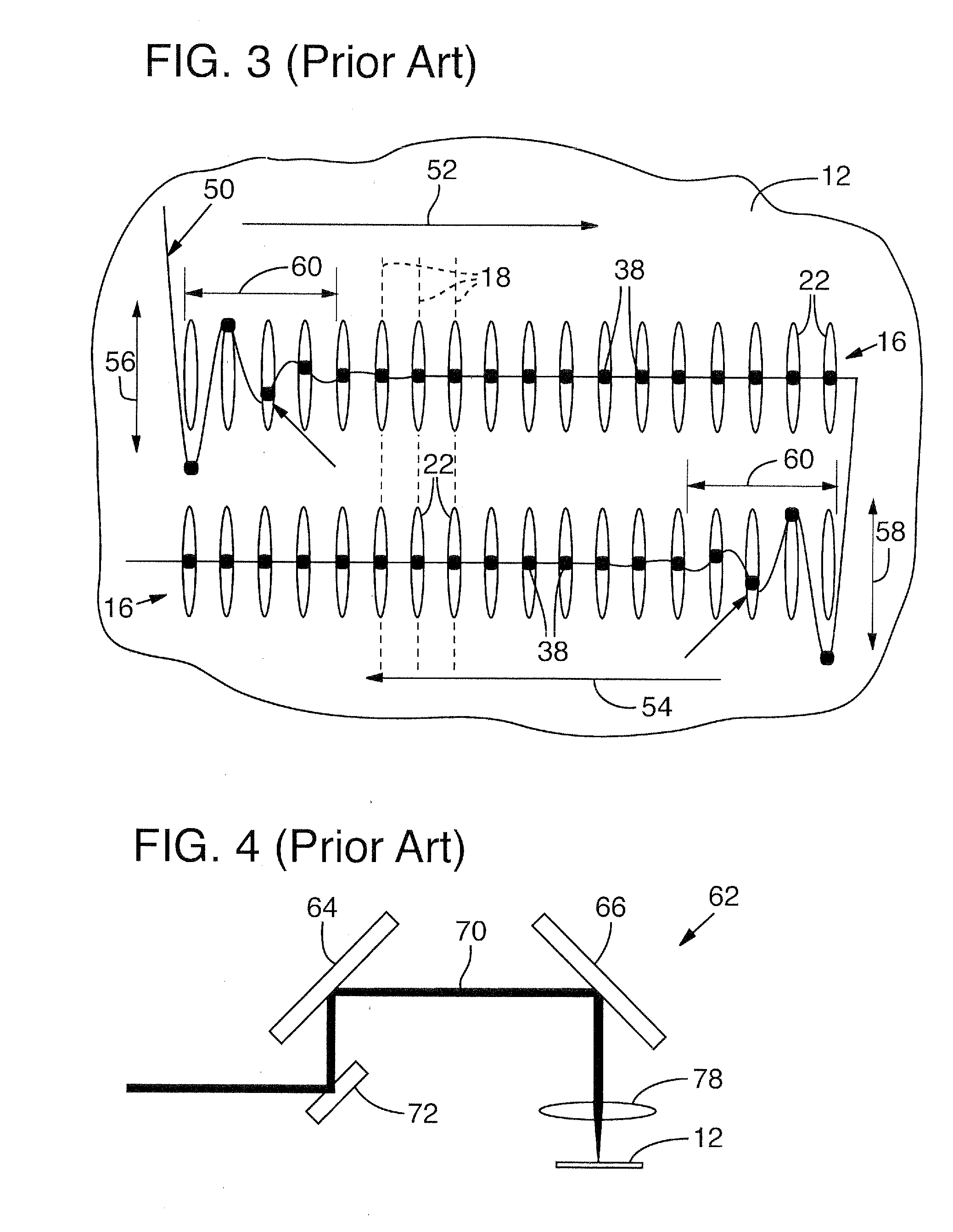 On-the-fly laser beam path dithering for enhancing throughput