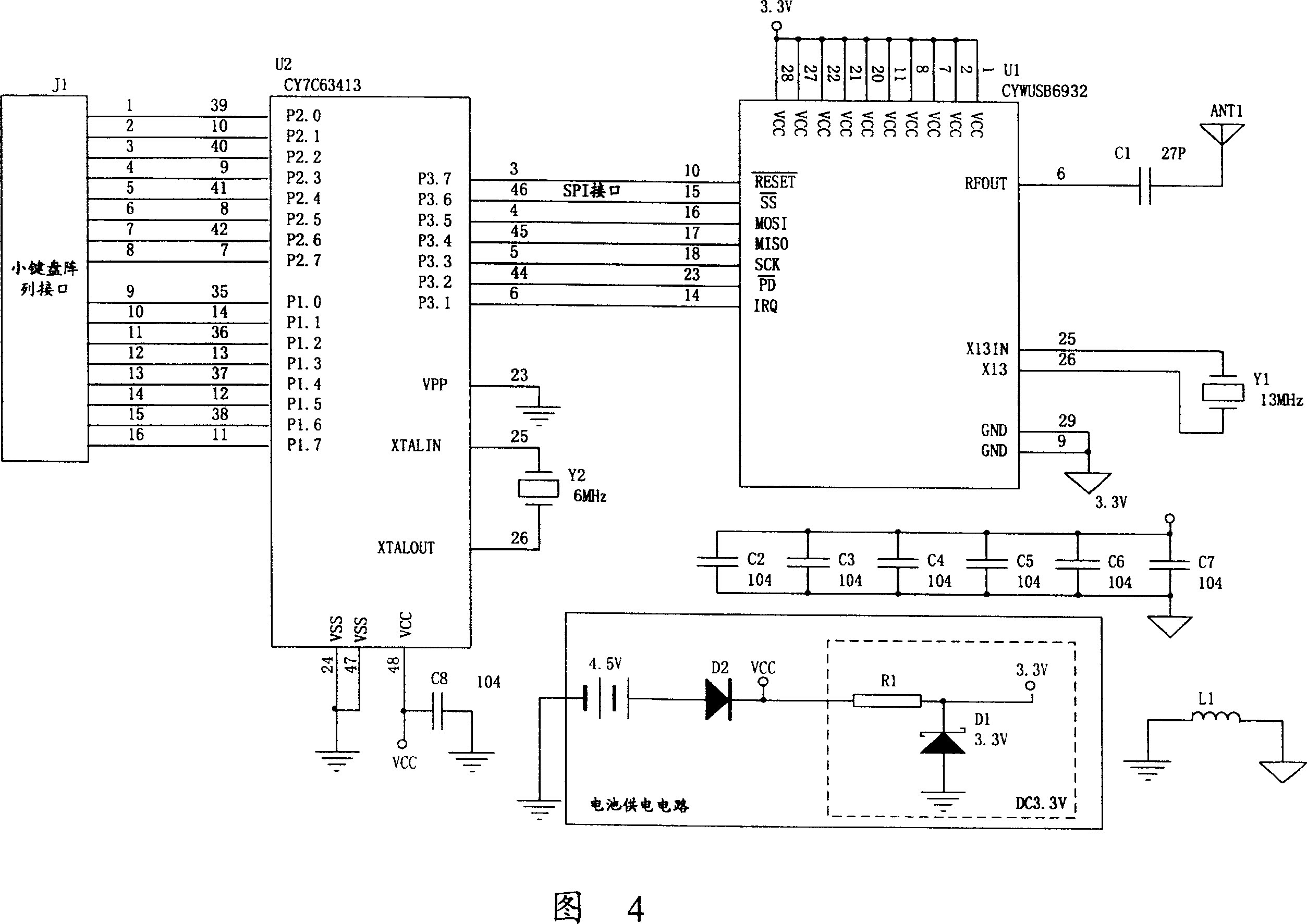 Split remote control keyboard and its use method