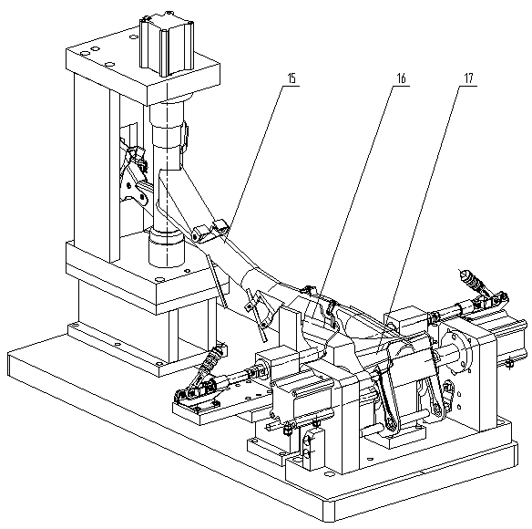 Processing method and auxiliary device of combined assembly of curved-beam motorcycle frame front part