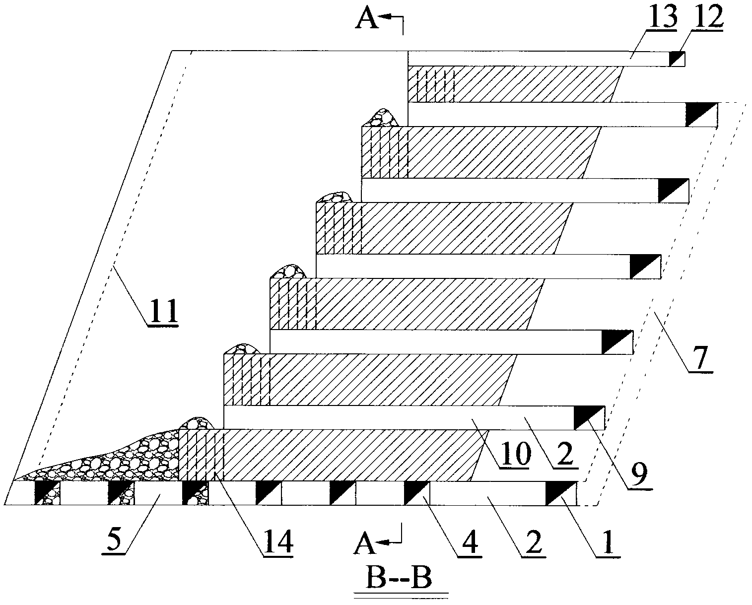 Boundary-controlled room column type sublevel open stoping subsequent stage filling mining method