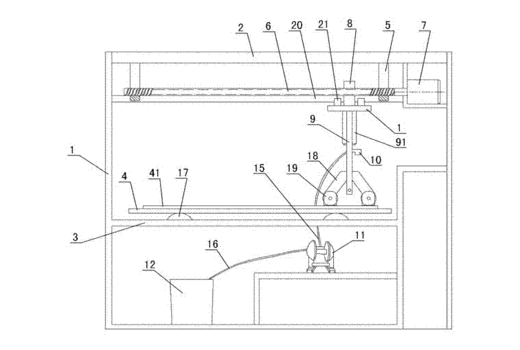 Spraying device for cool transfer printing machine