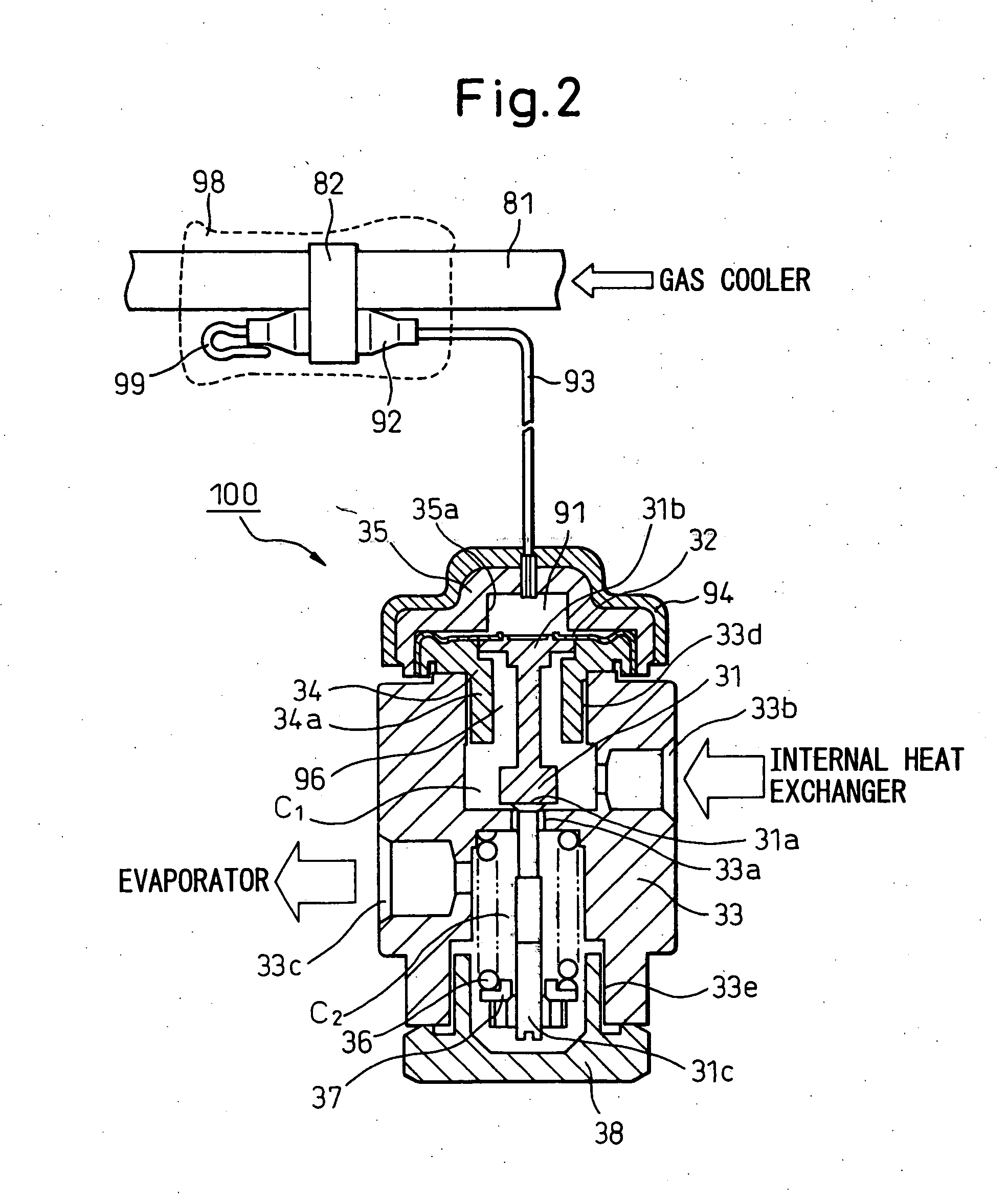 Pressure control valve for refrigeration cycle