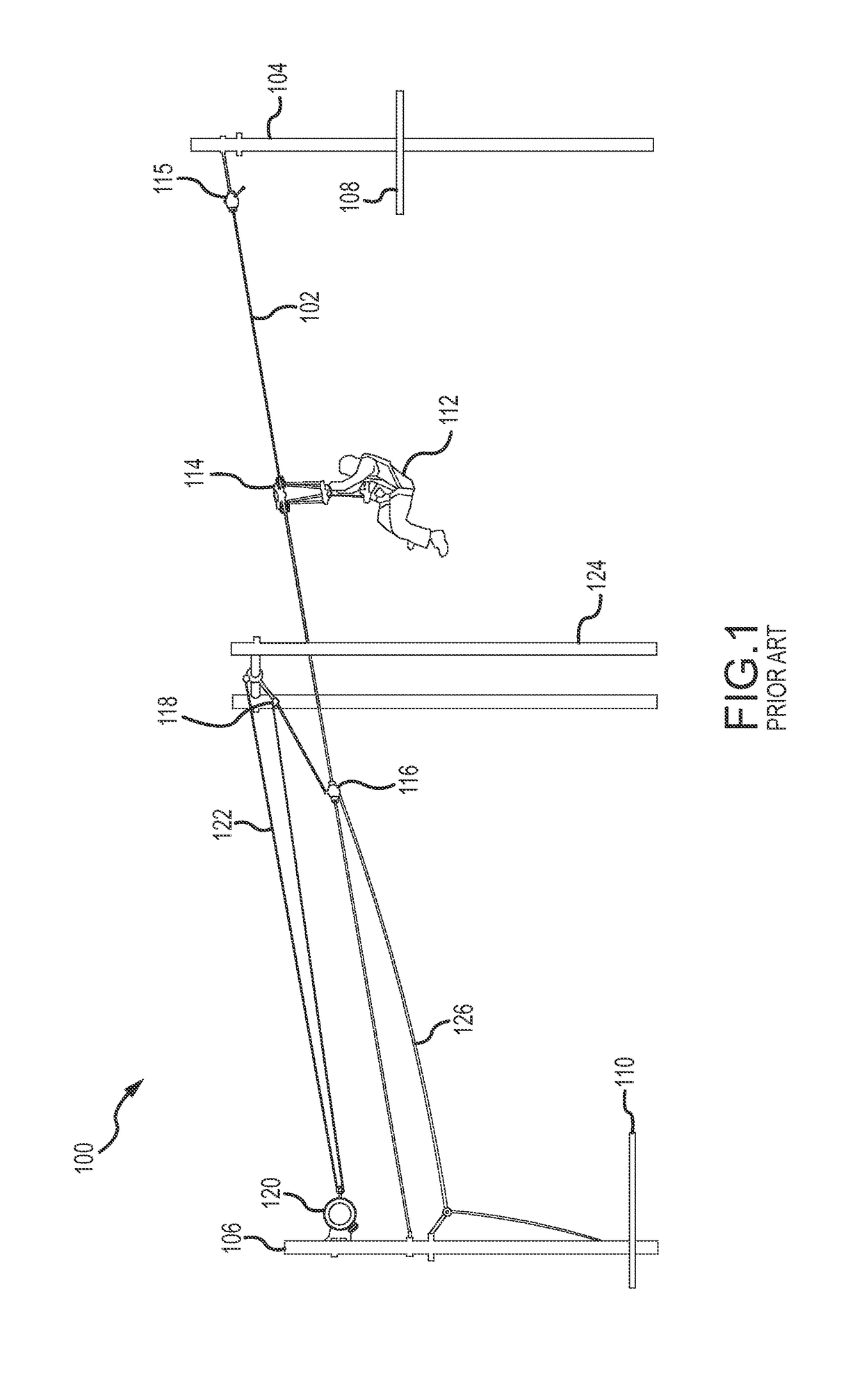 Cable-traversing trolley adapted for use with impact braking