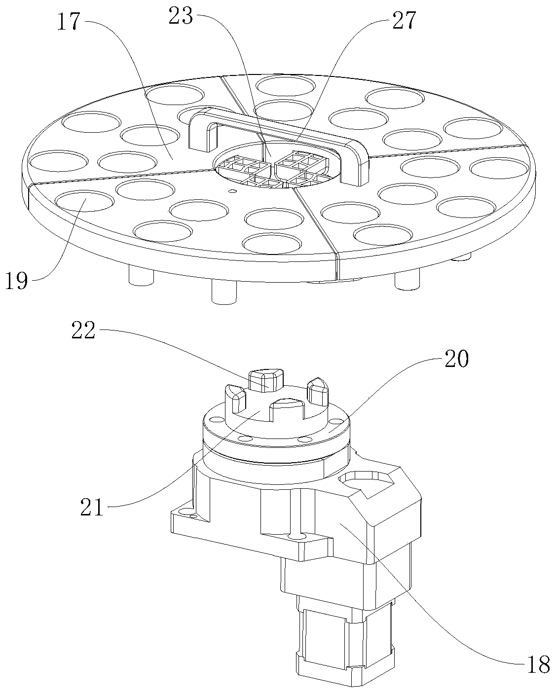 Sample transfer mechanism of liquid-based cell automatic slide making medical equipment