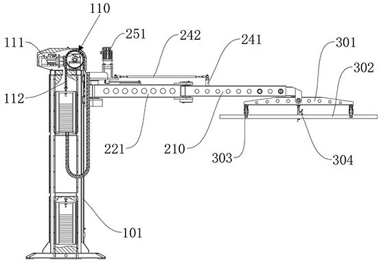 A single-column connecting-rod automatic palletizer