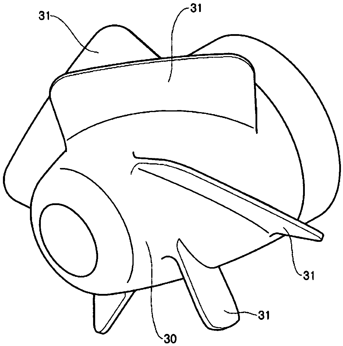 Propeller boss cap comprising fins