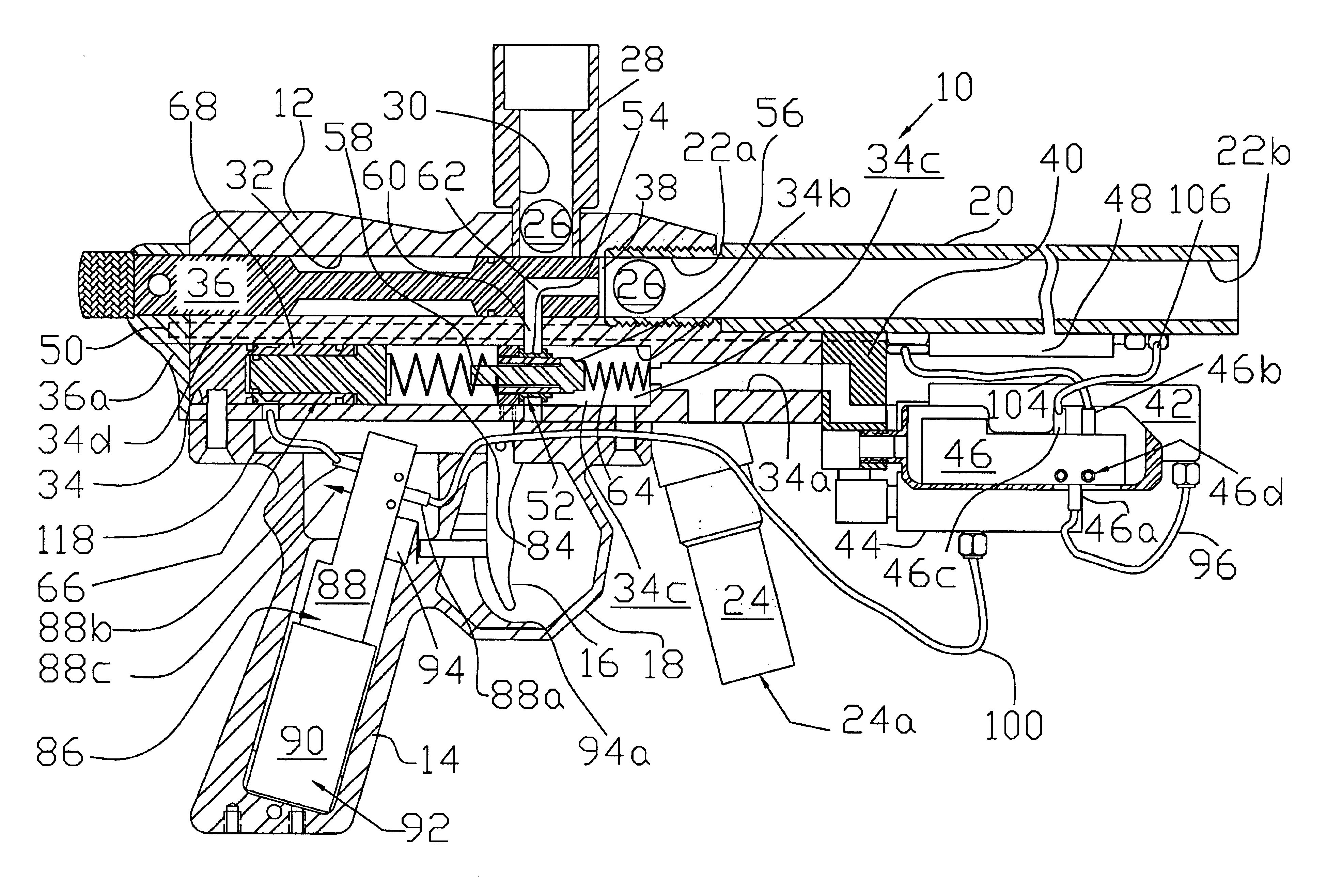 Electropneumatic paintball gun, method of making and operating, and retrofit kit assembly