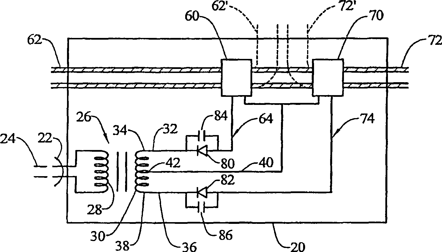 Full wave rectified power water treatment device