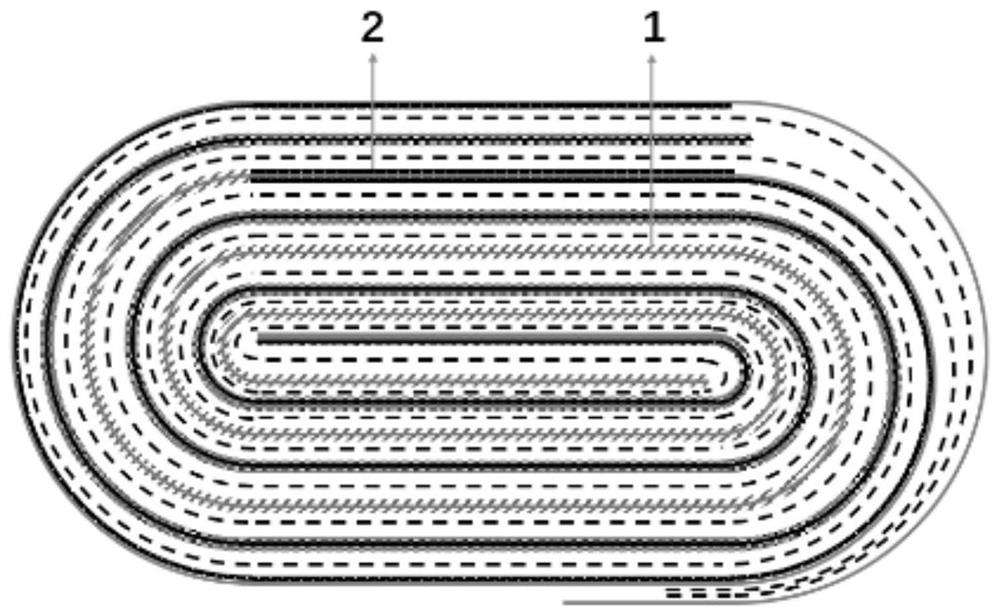 Roll core used for wound lithium ion battery and capable of reducing internal temperature rise