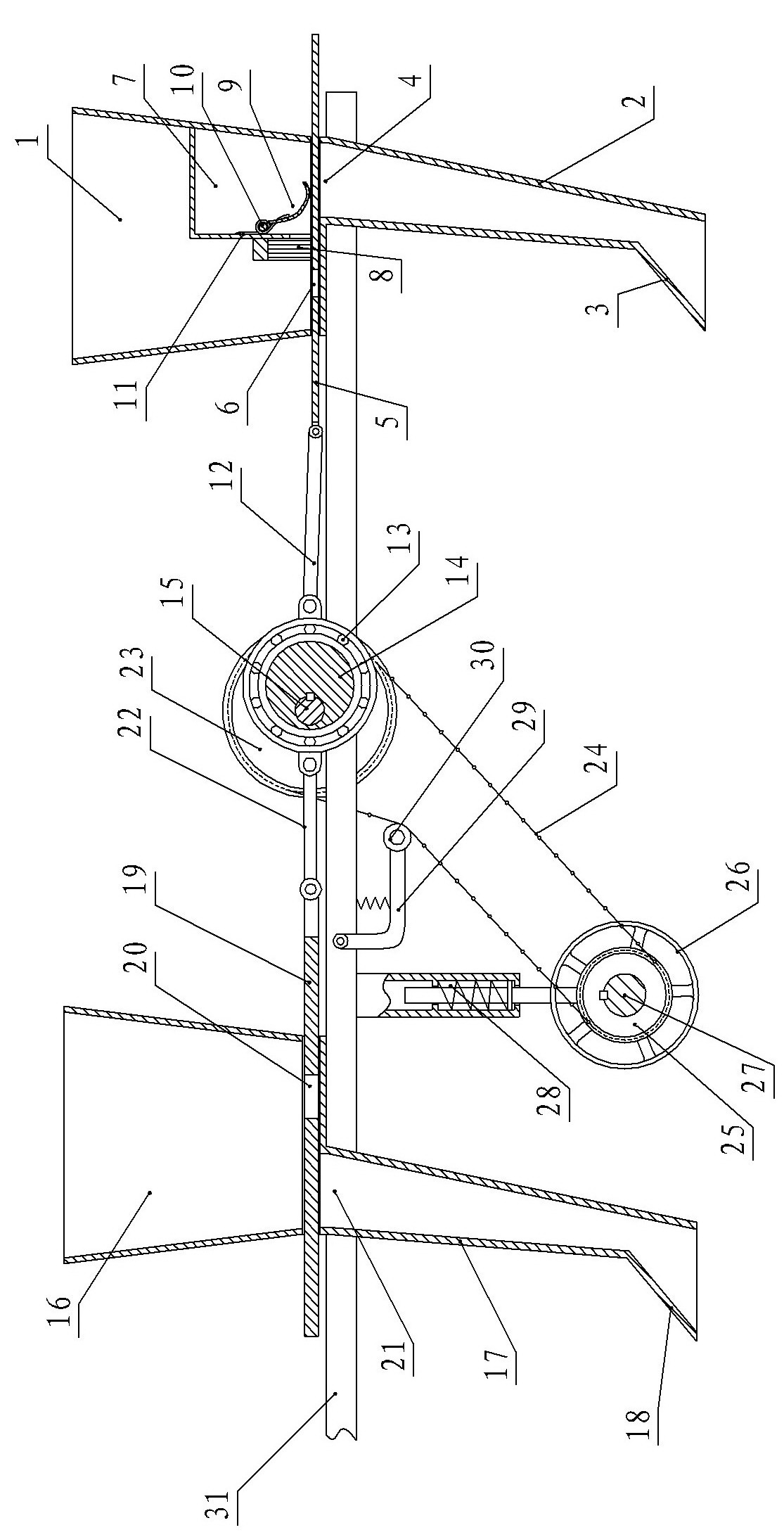 Dislocation type corn planting method and reciprocating flashboard type seed and fertilizer sowing machine