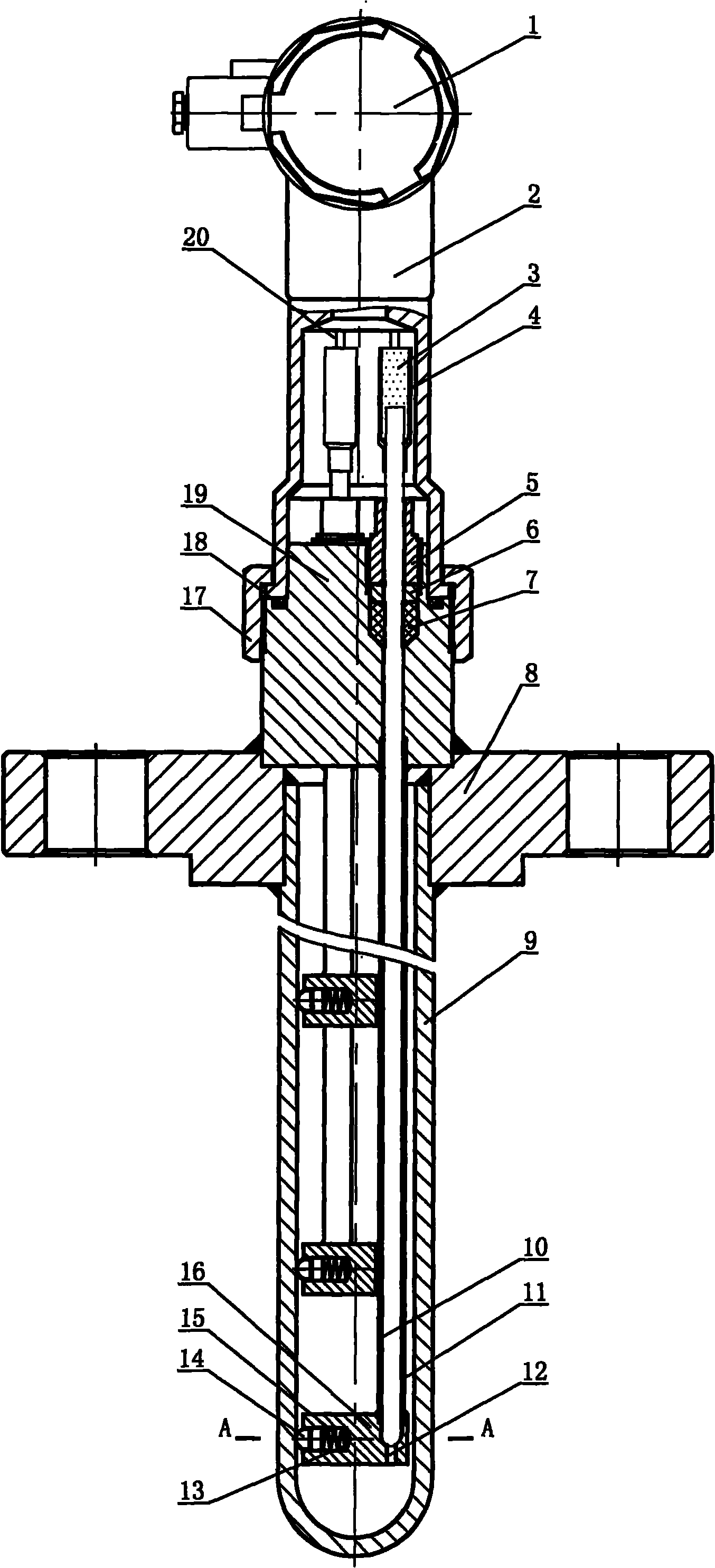 Quick-heat-conduction multi-point armoured thermocouple (thermal resistor)