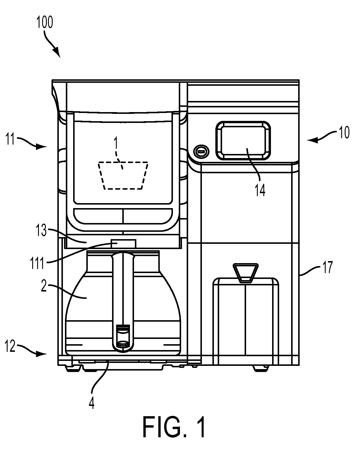 Beverage machine with carafe compatible drip tray