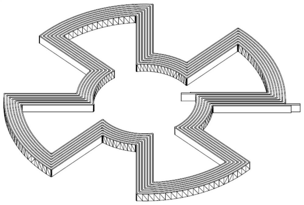 Winding structure of disc-type coreless permanent magnet motor and manufacturing method of winding structure