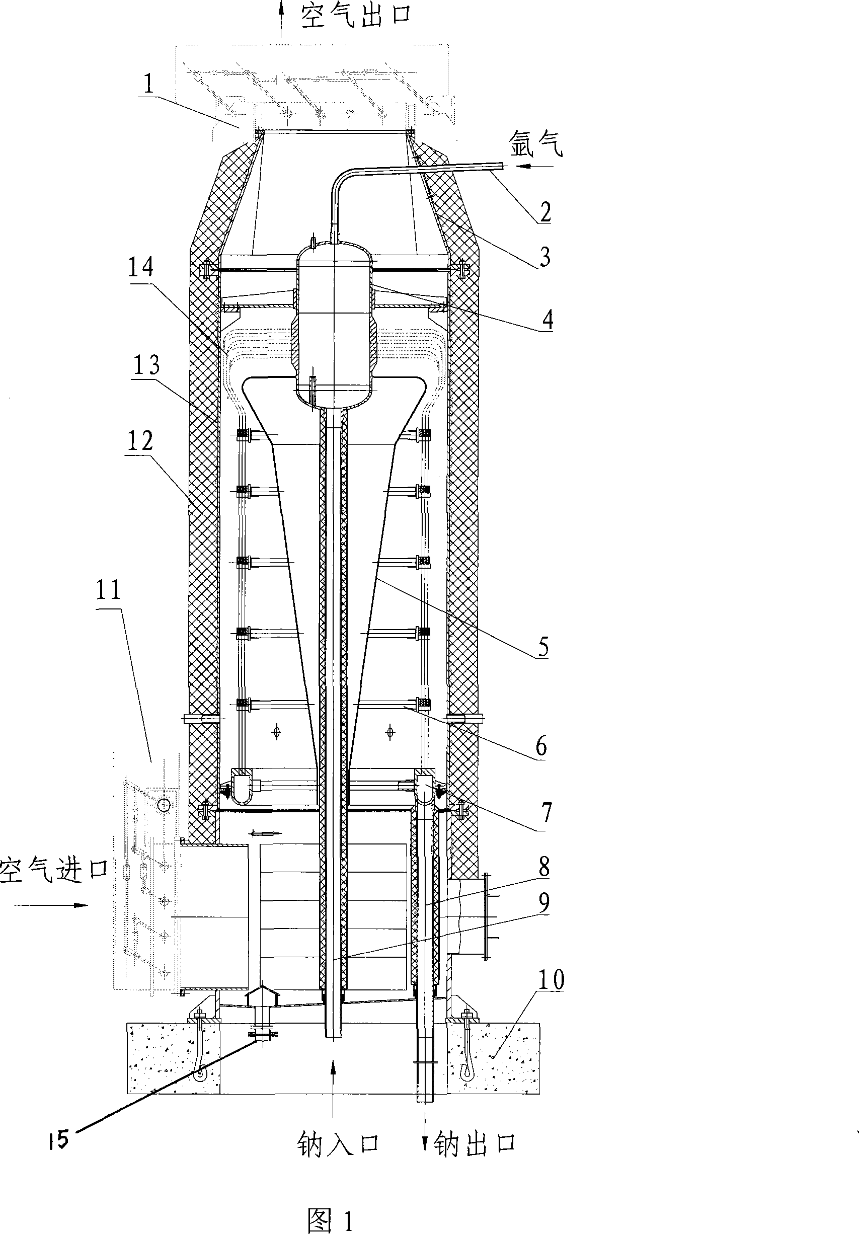 Sodium-air heat exchanger