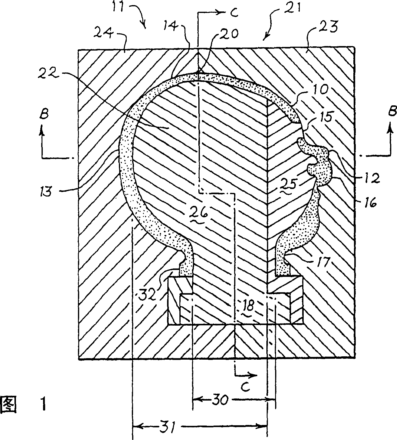 Injection molded doll head, its mfg. method and mould